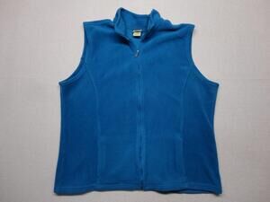 LL Bean Vest Womens XL Blue Fleece Full Zip Lightweight Outdoor Layering